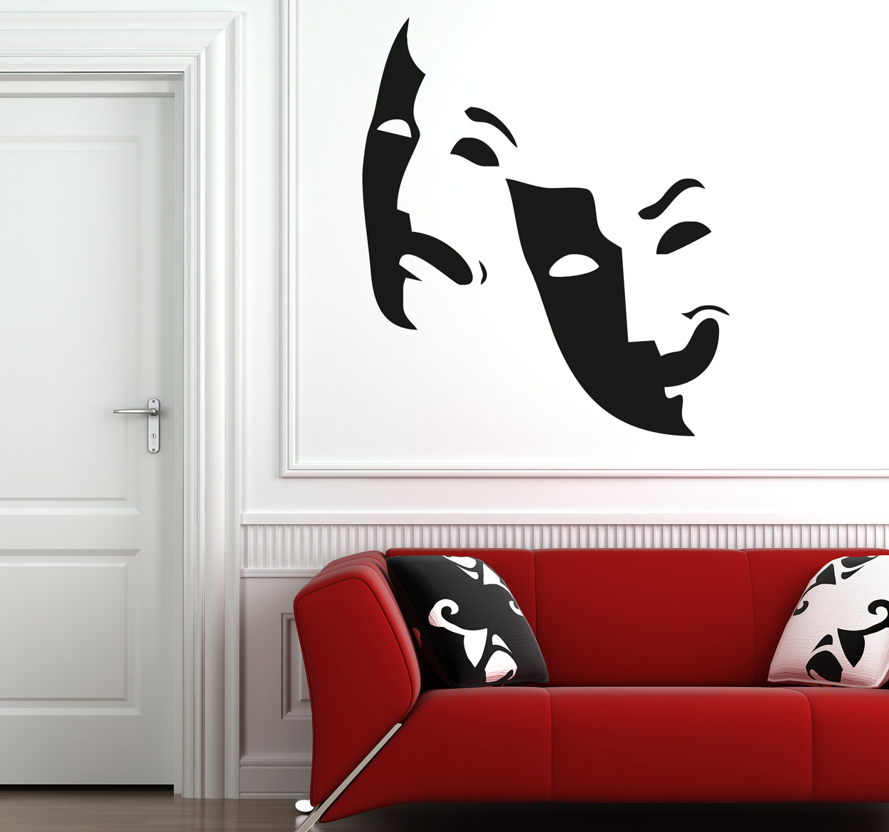 Tenstickers Muursticker decoratieve theater maskers