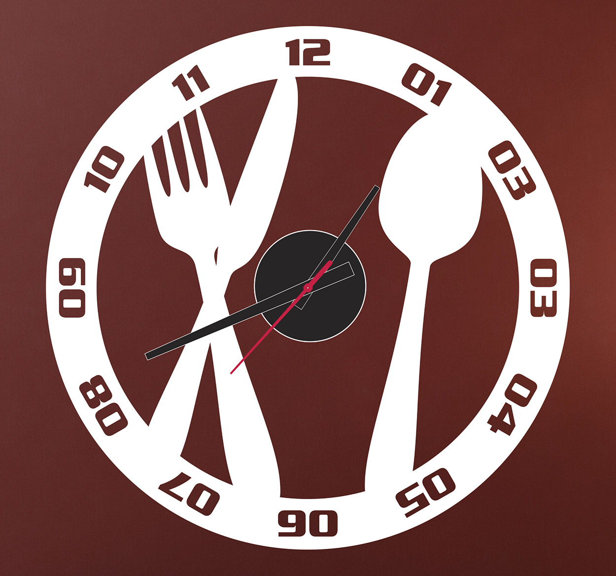 Tenstickers Sticker klok keuken bestek