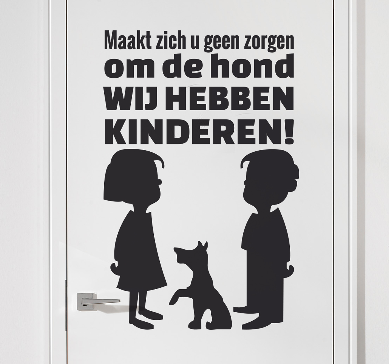 Sticker anti inbraak tekst kinderen hond