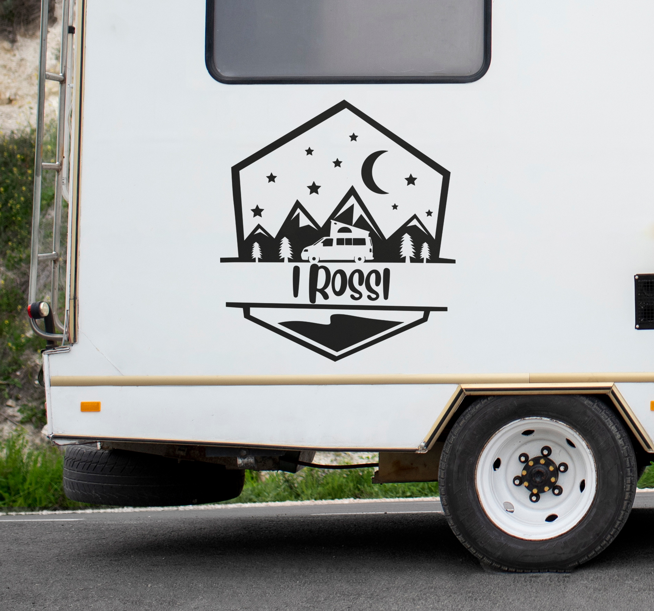 Adesivo per camper personalizzato cognome famiglia
