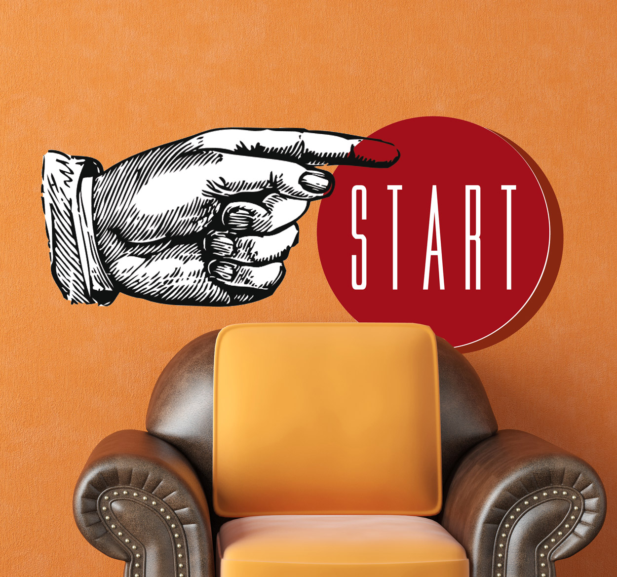 Tenstickers Startknop Muursticker