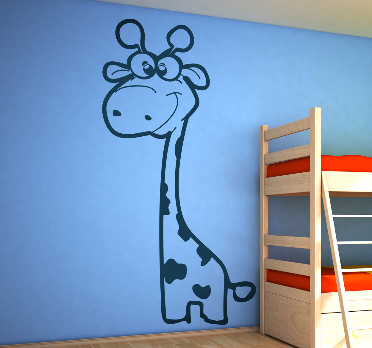 Tenstickers Sticker &eacute;&eacute;nkleurig Giraffe