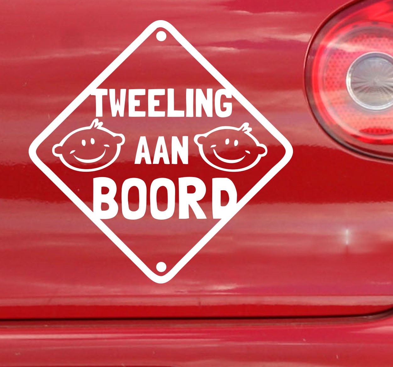 Sticker tweeling aan boord