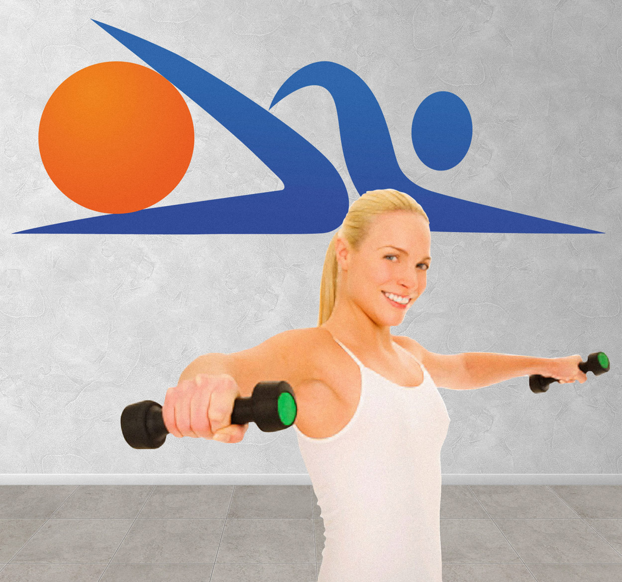 Tenstickers Sticker sportief logo gym