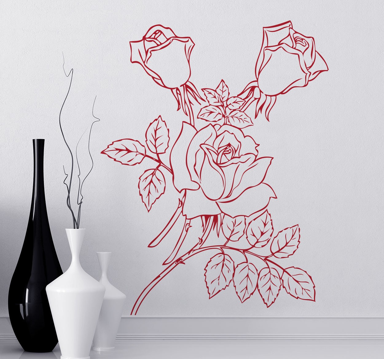 Tenstickers Rozen Bloemen Muursticker