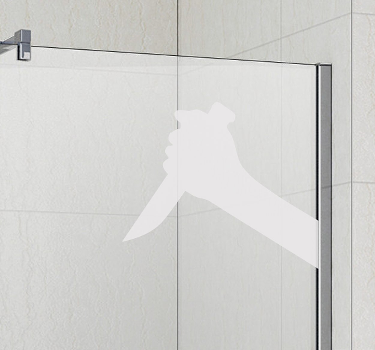 Psycho Mes Douchewand Sticker