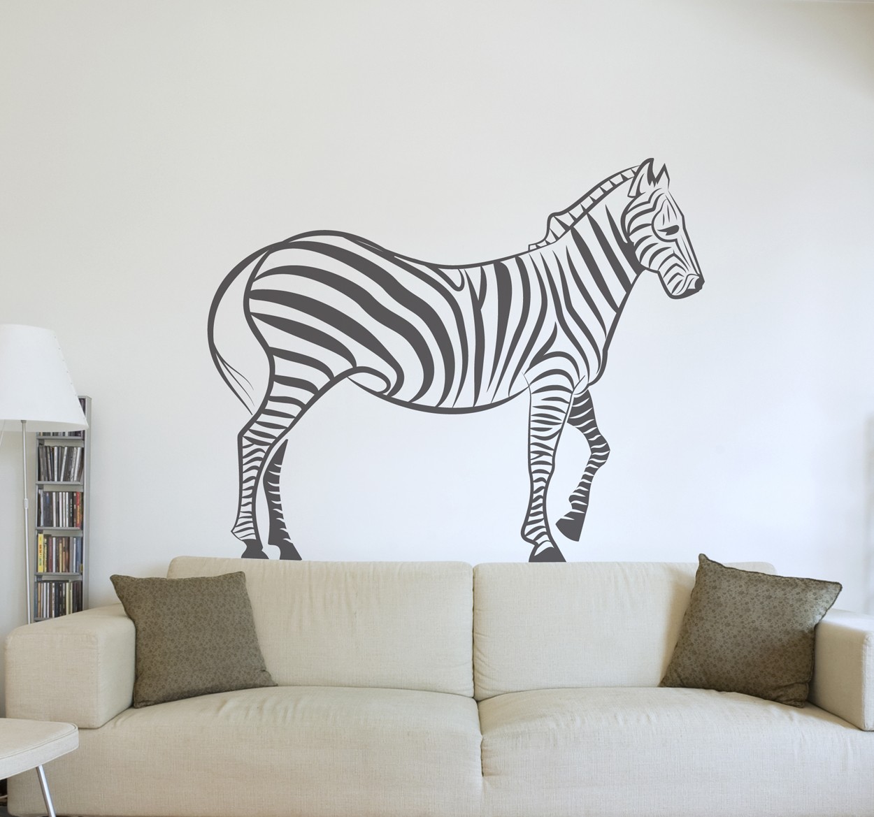 Tenstickers Staande zebra muursticker