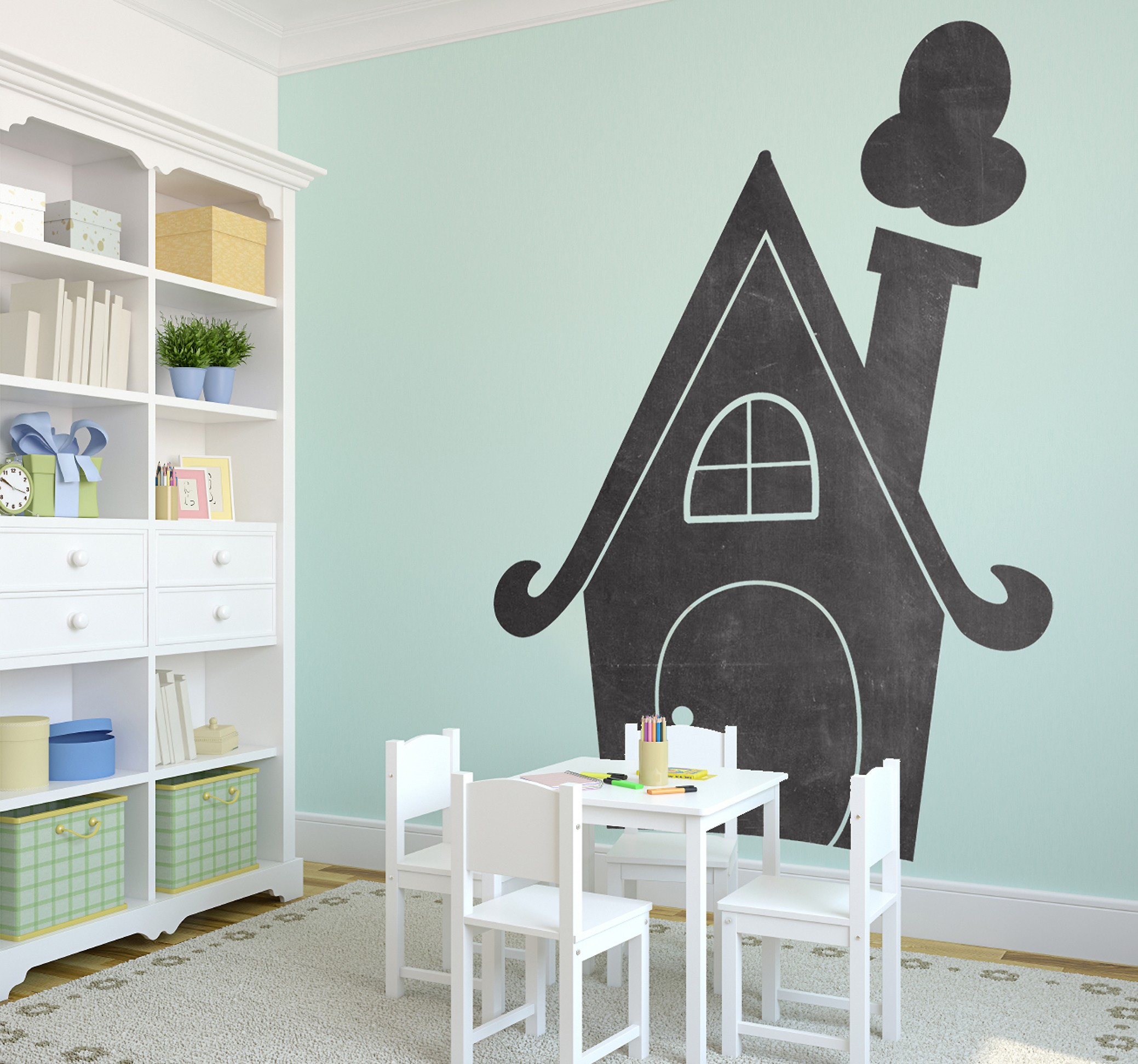 Tenstickers Muursticker Krijtbord Huis voor Kinderkamer