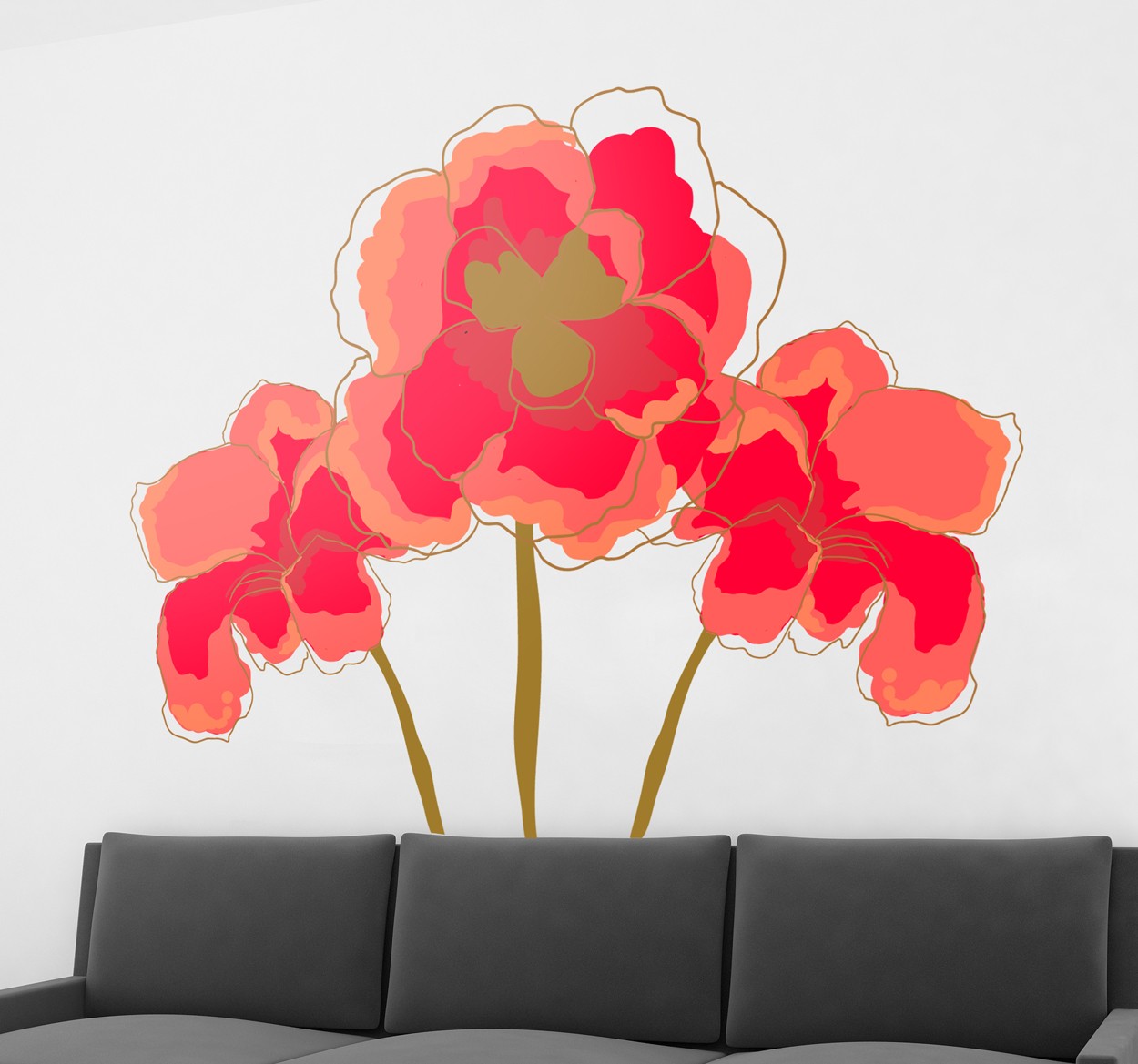 Tenstickers Bloemen muursticker papavers