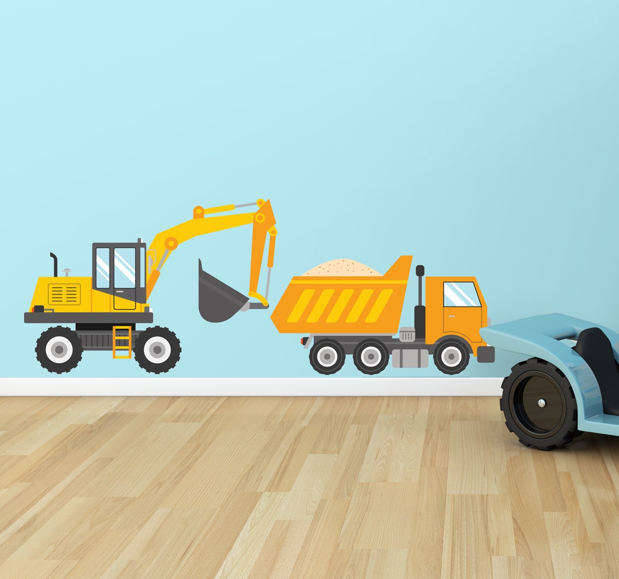 Wall sticker escavatore e ruspa