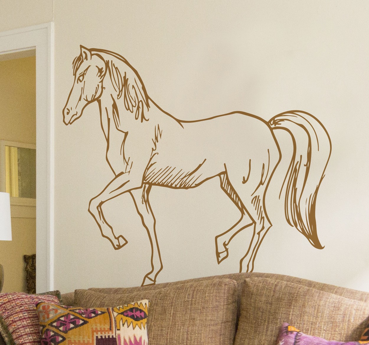 Muursticker tekening van paard