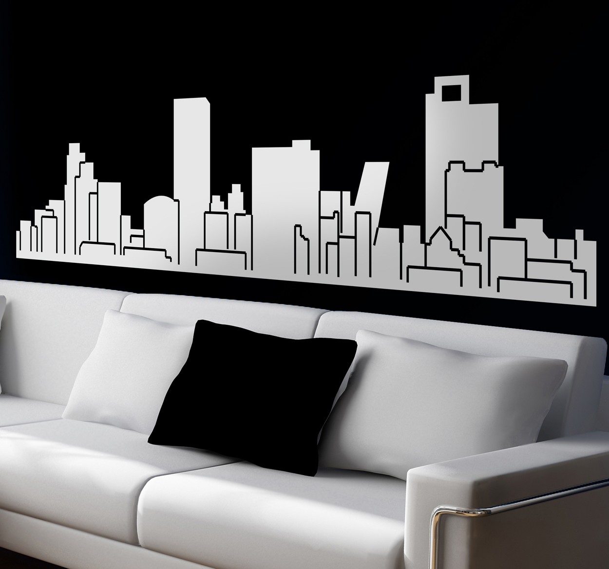 Muursticker Skyline Madrid