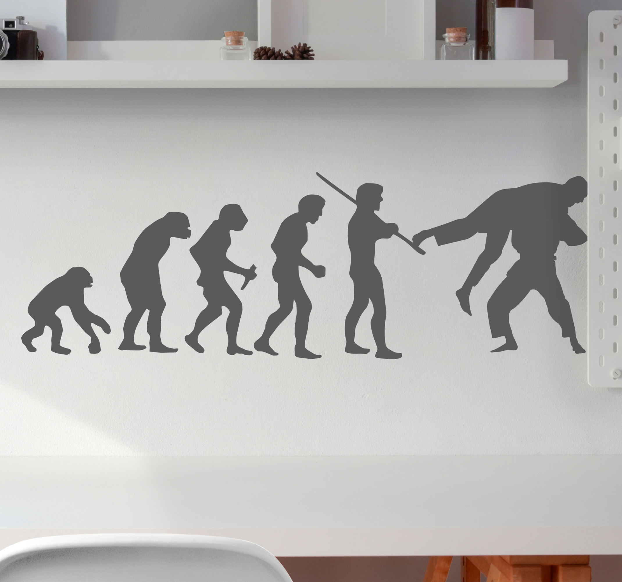 Tenstickers Judoka evolutie muurstickers met sportstijl