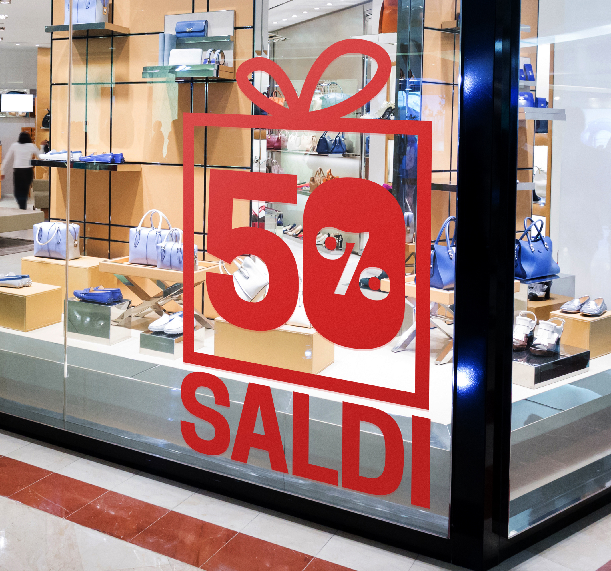 Scritte saldi per vetrine sconto personalizzato