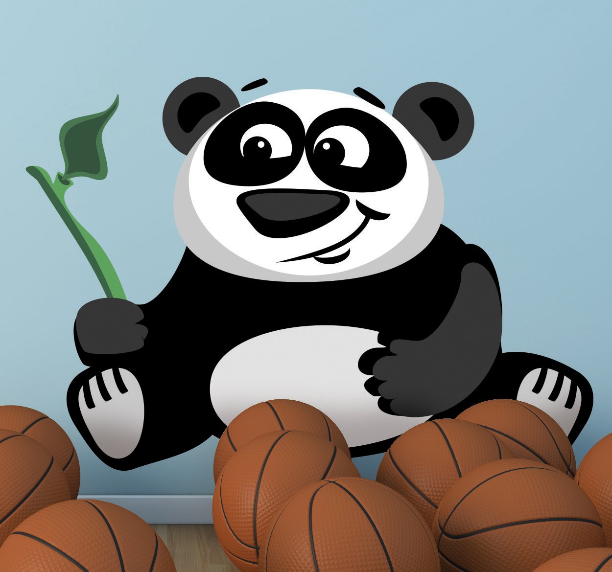 Tenstickers Panda met bamboe