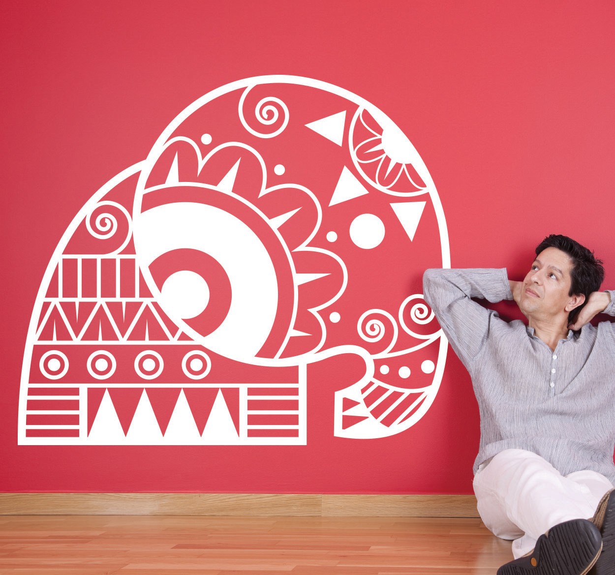 Tenstickers Abstracte Olifant Muursticker