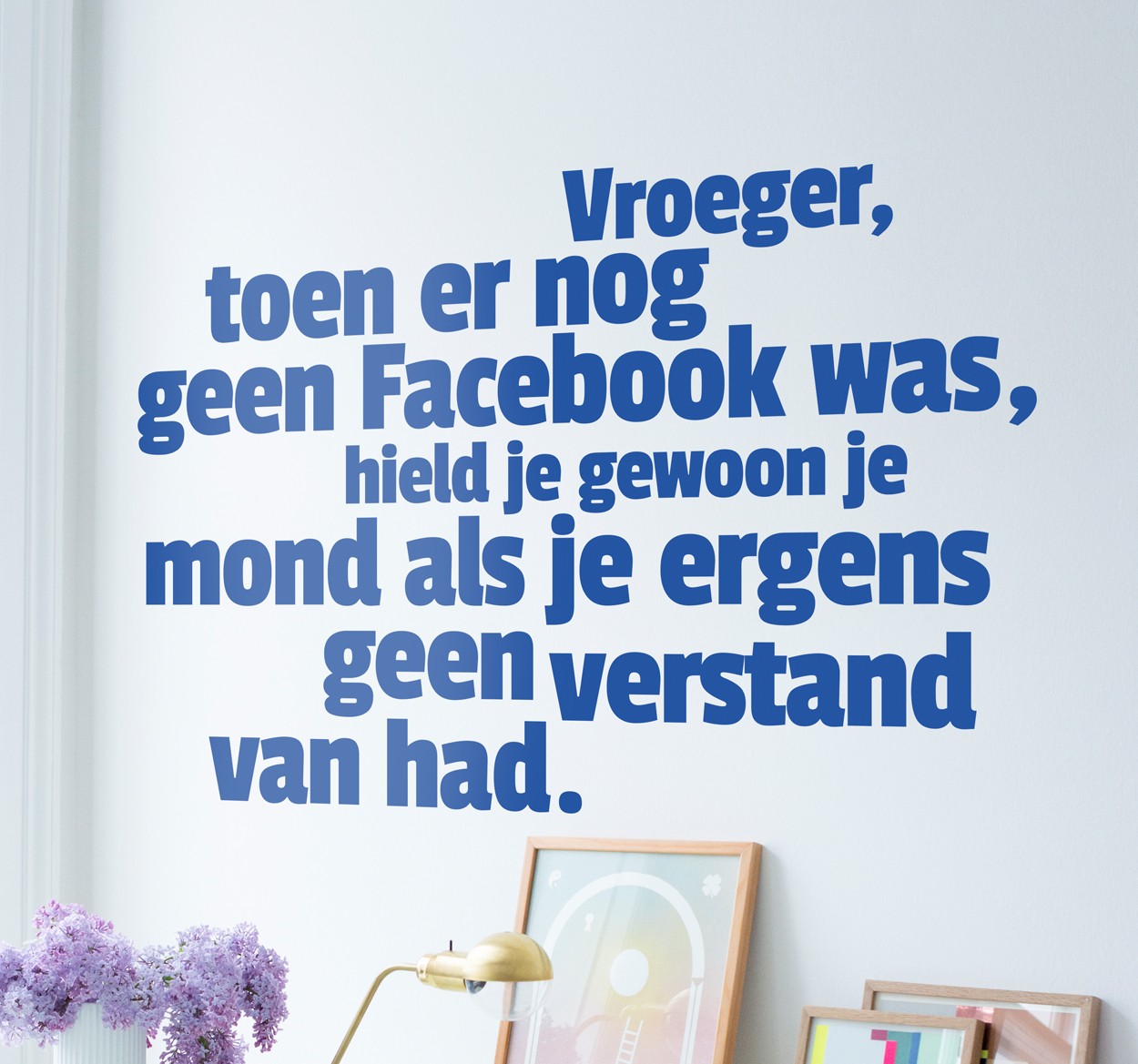 Tenstickers Facebook mond houden grappige tekst sticker