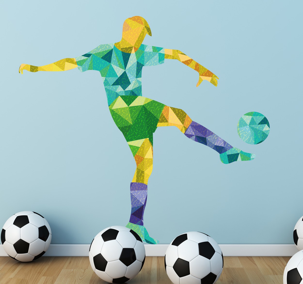 Wandtattoo Fußball Origami Design