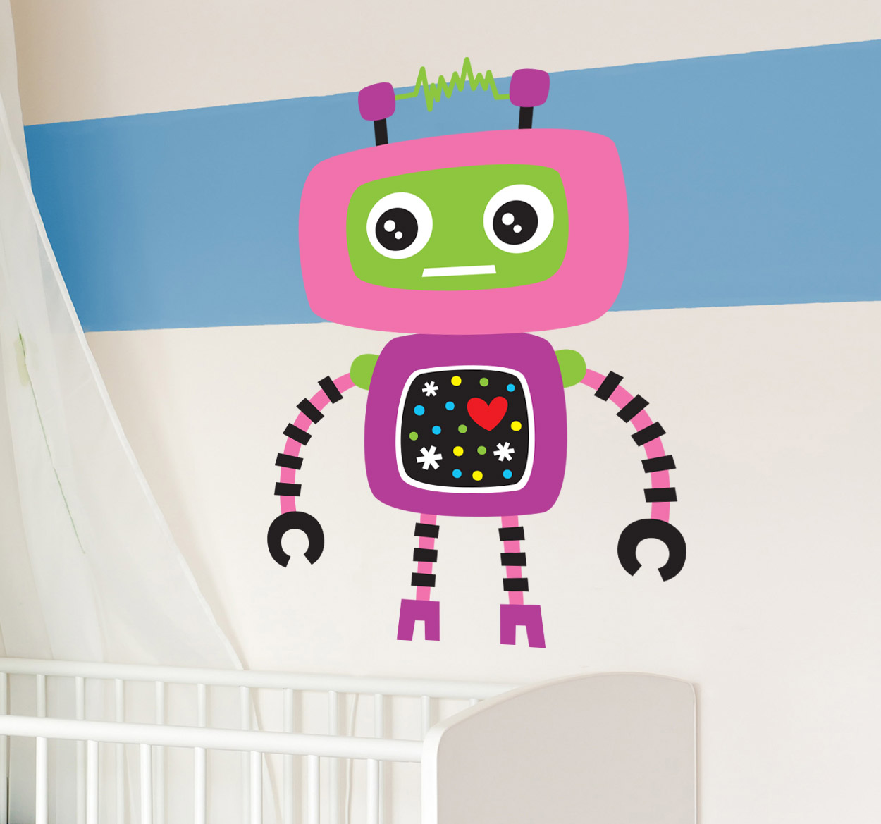 Tenstickers Sticker robot kind roze