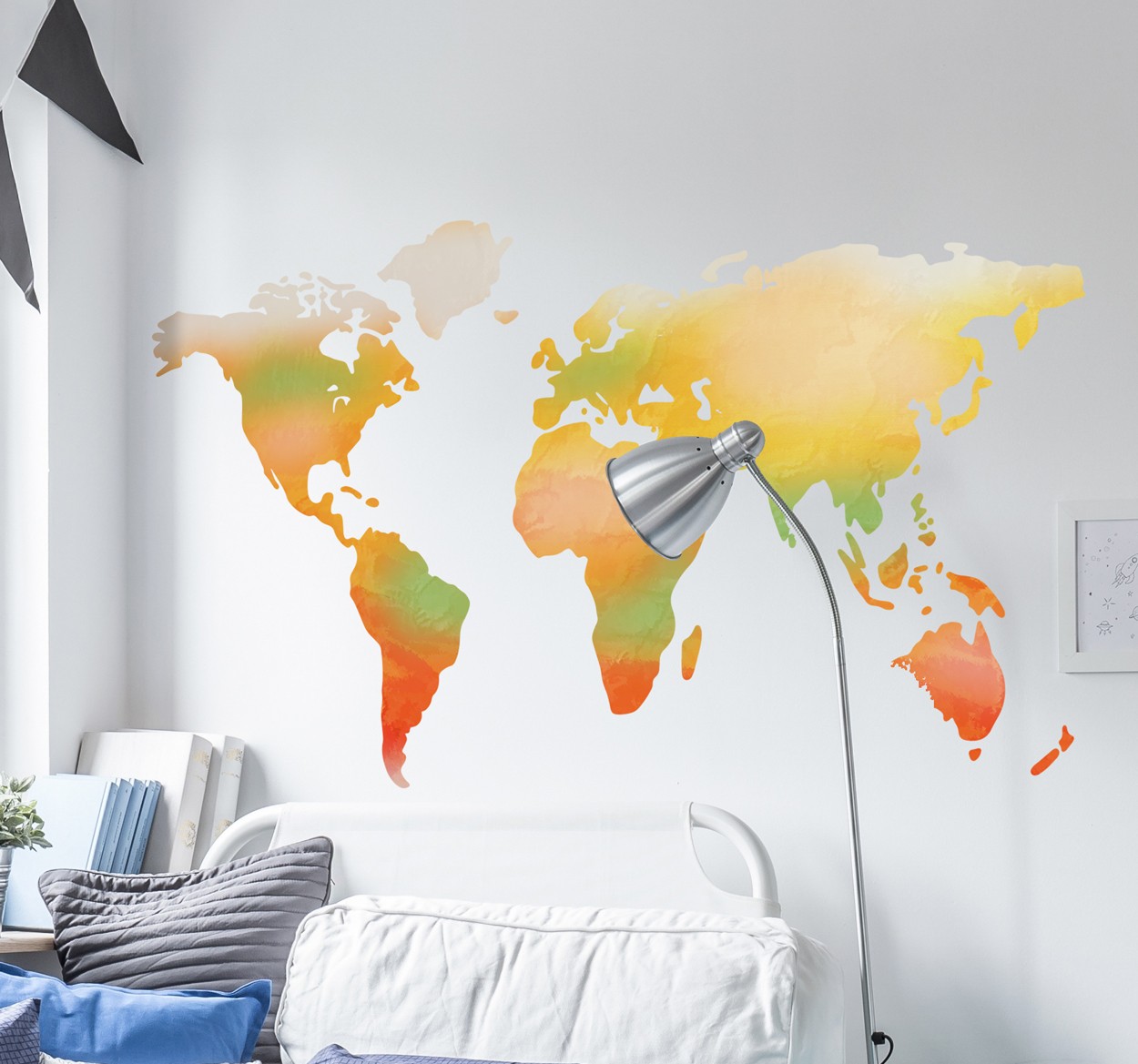 Tenstickers Muursticker Wereldkaart