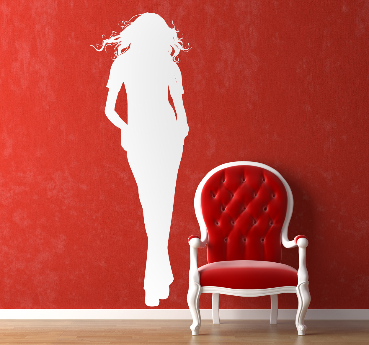 Sticker silhouette verleidelijke vrouw