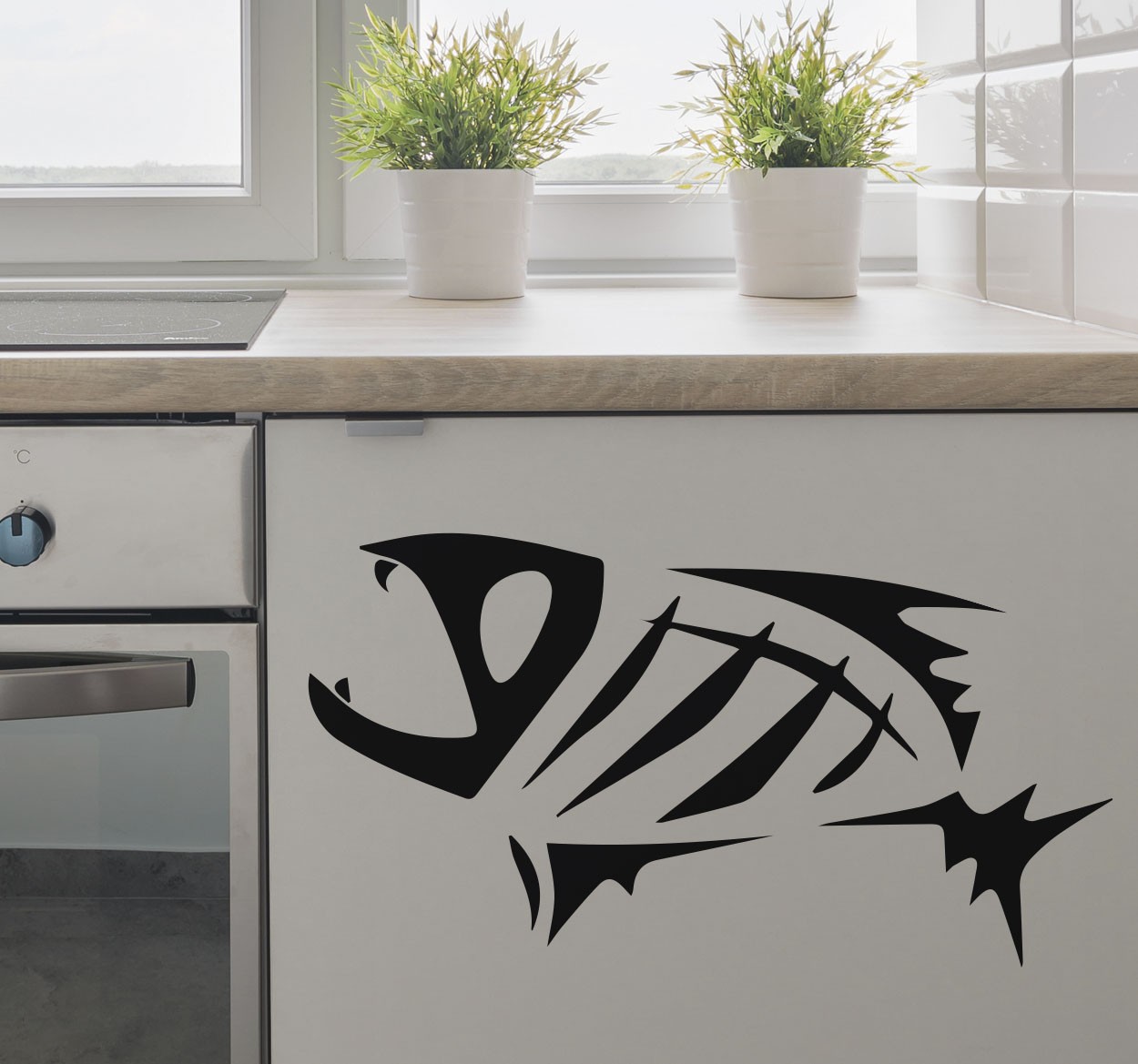 Muursticker keuken vis