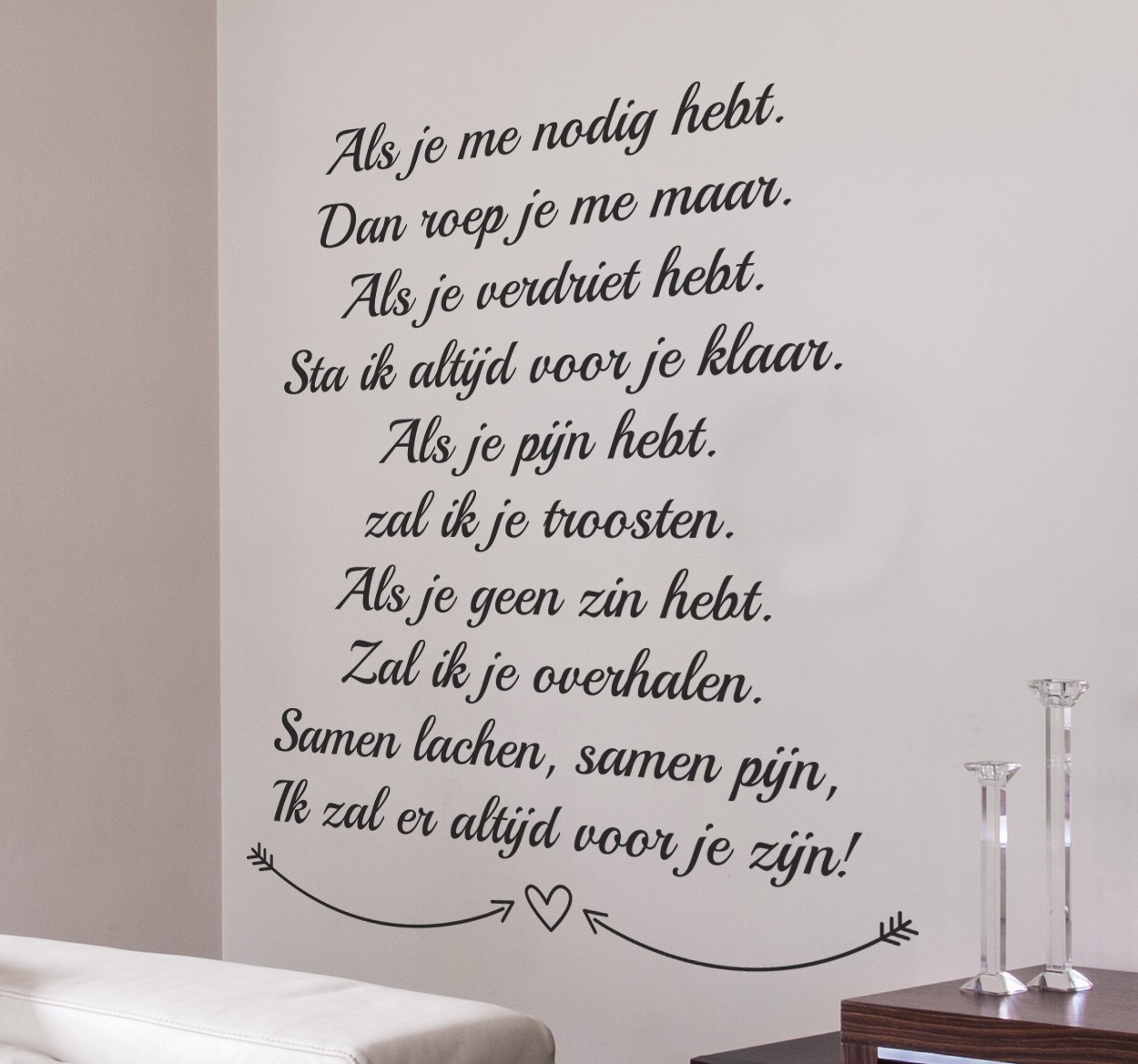 Tenstickers Muursticker tekst woonkamer vriendschap