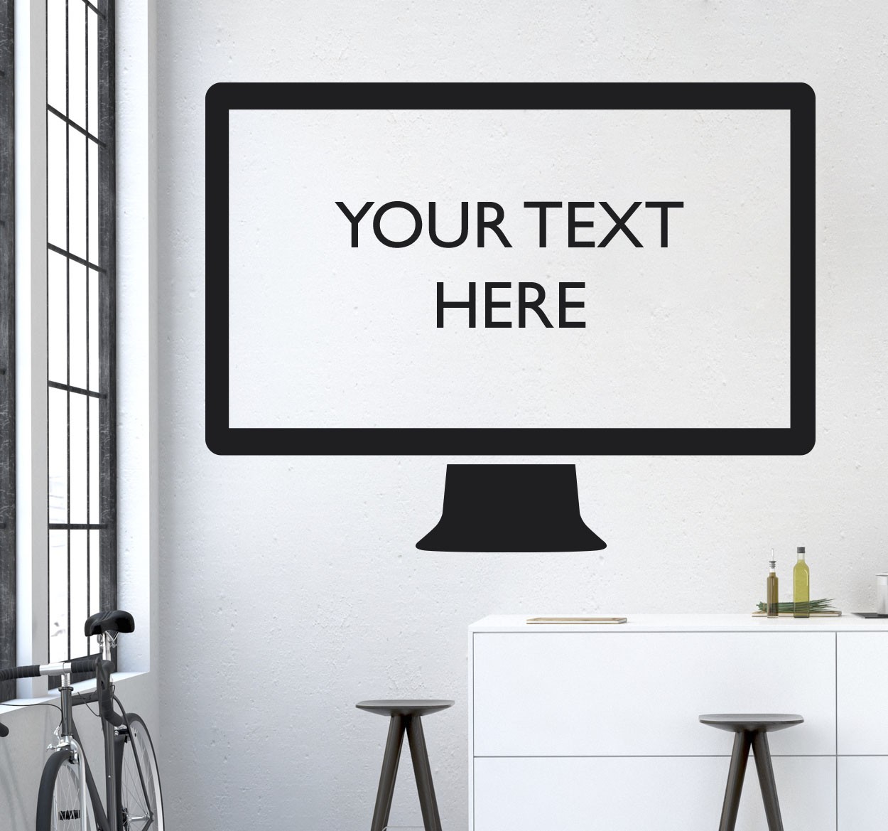 Tenstickers Muursticker Televisie Gepersonaliseerde Tekst