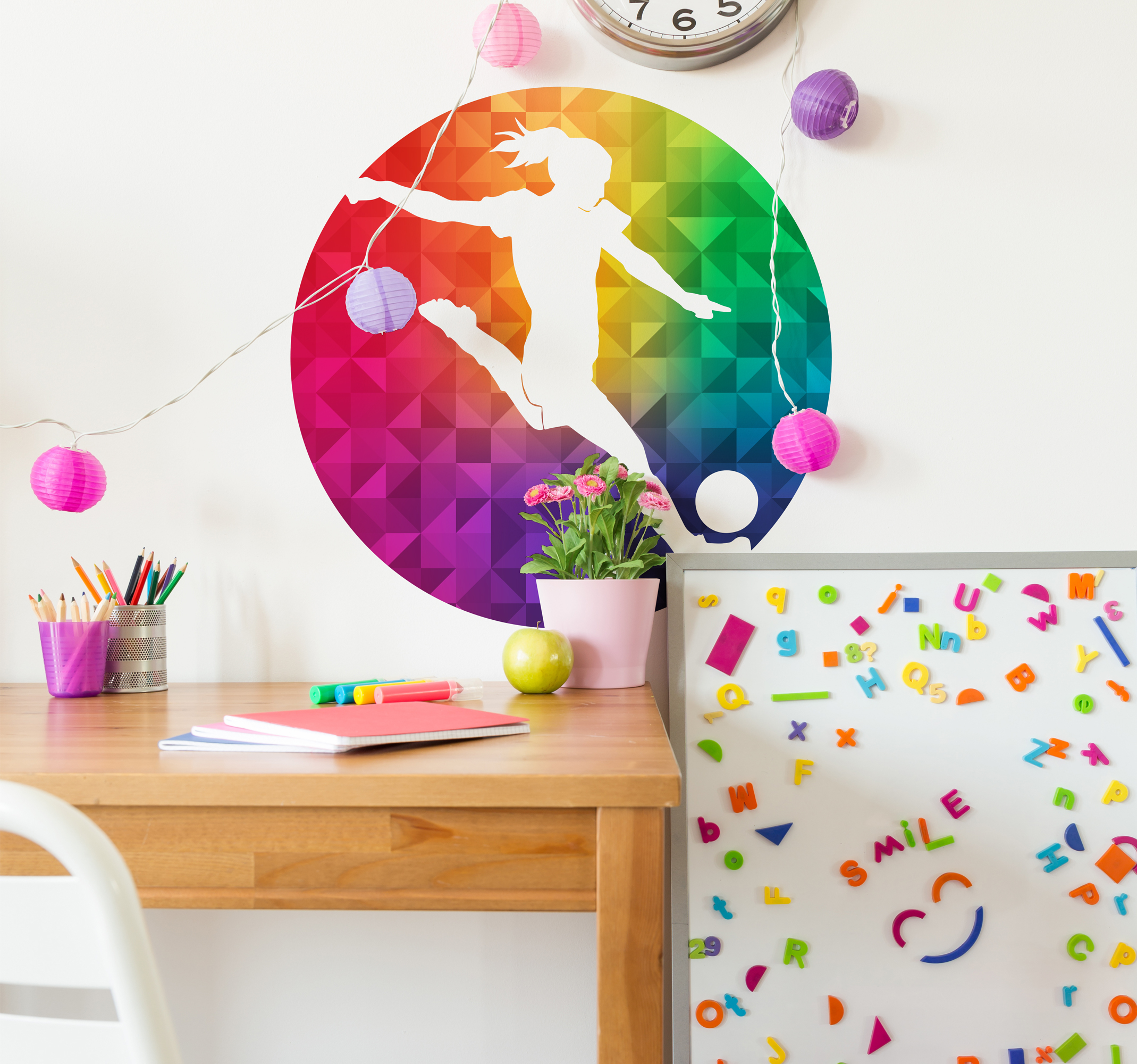 Wandtattoo Fußball multicolore Fußballspielerin