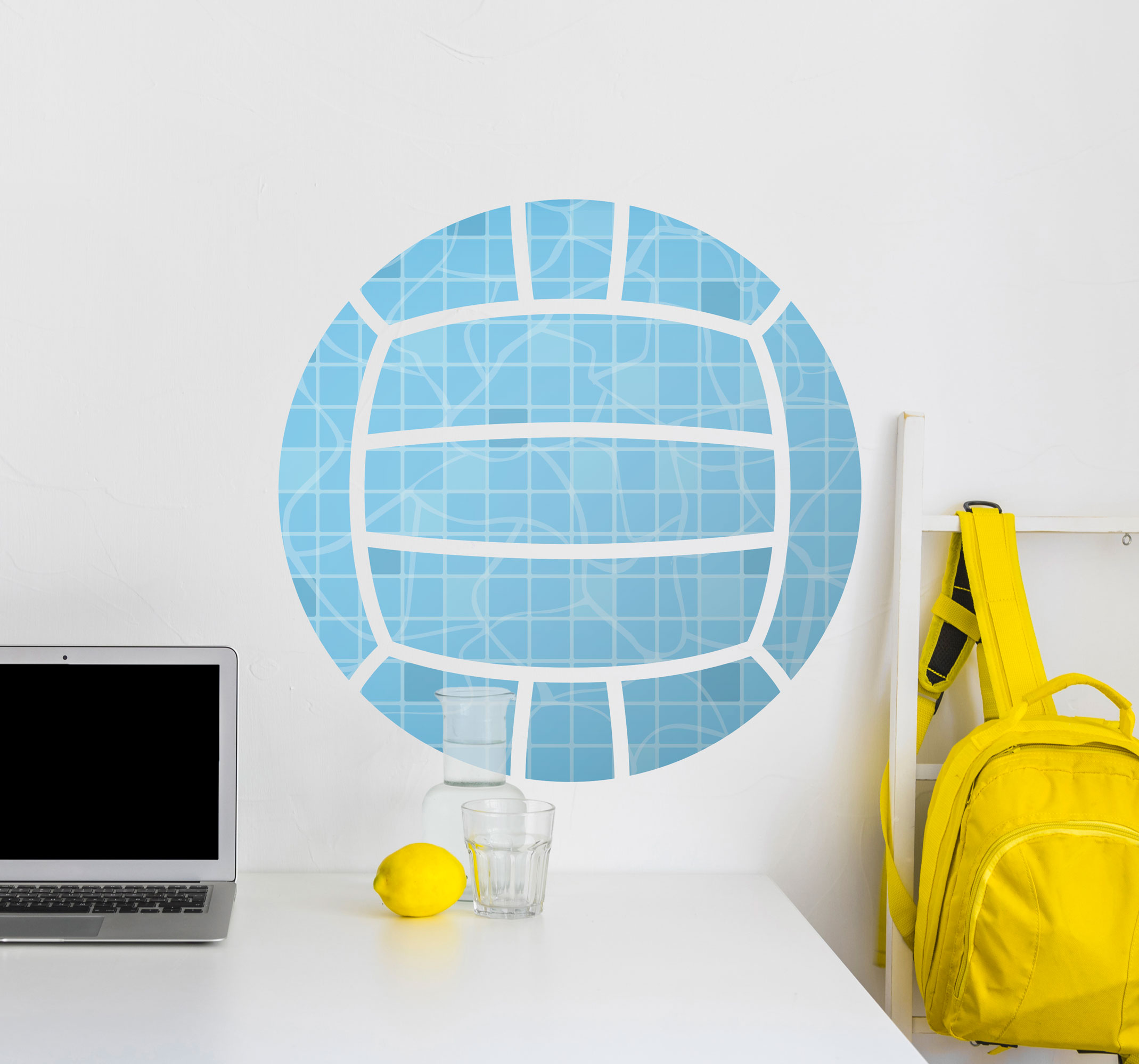 Tenstickers Waterpolo muursticker blauwe bal