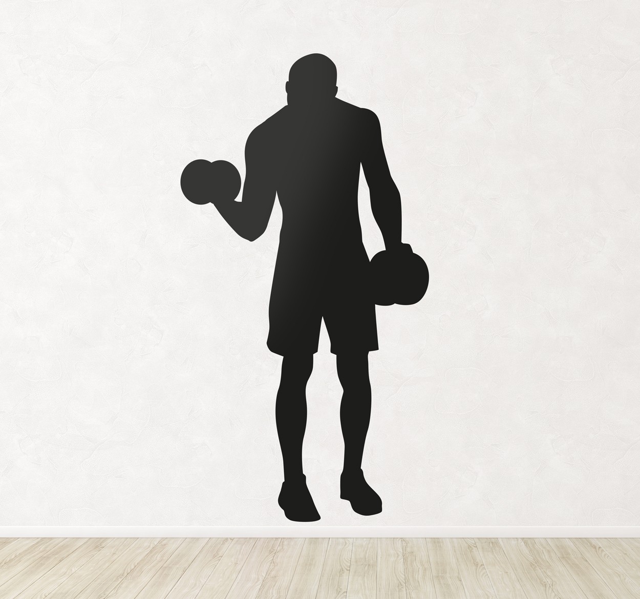 Tenstickers Muursticker silhouet gewichtheffer