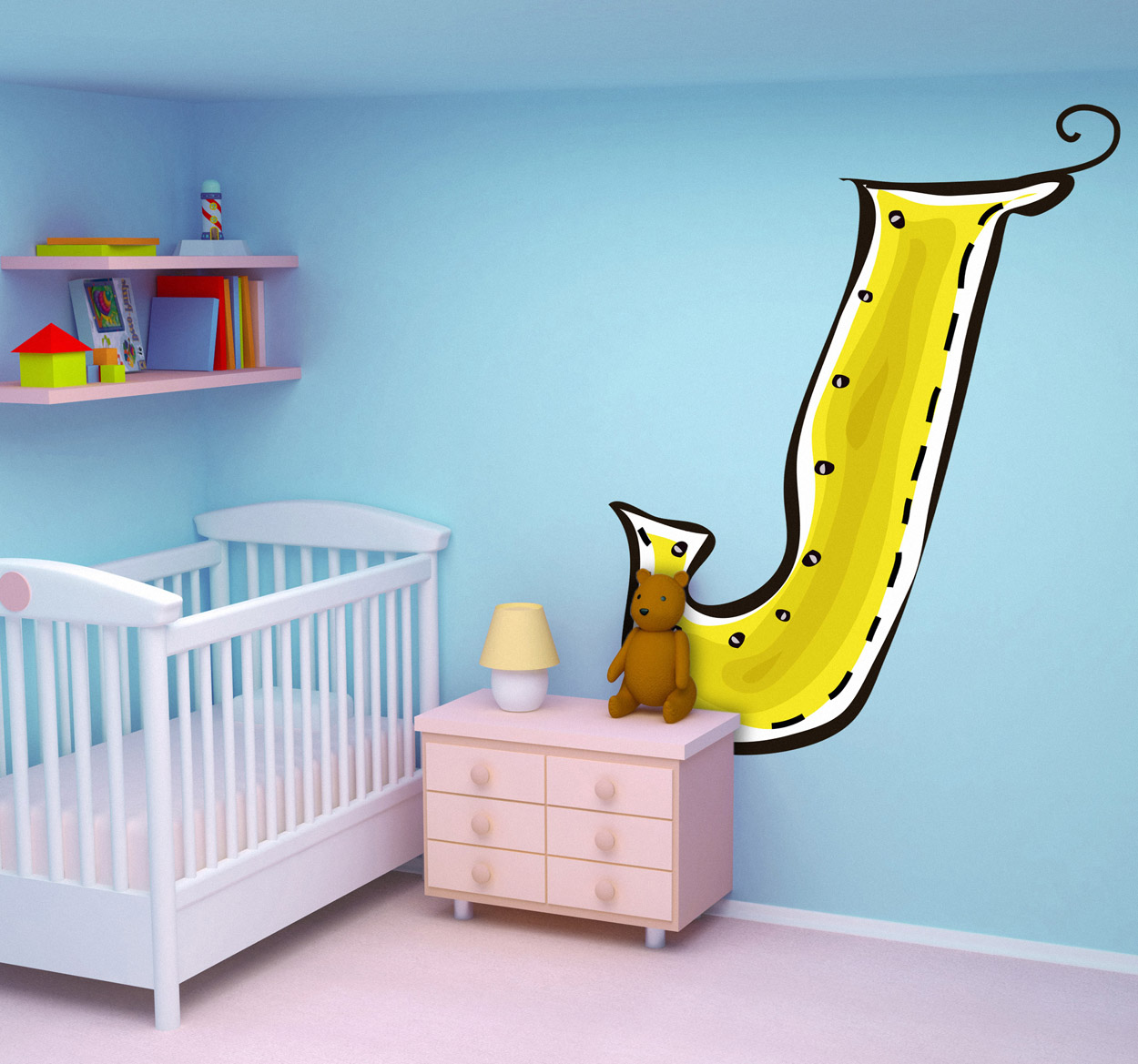 Sticker letter J