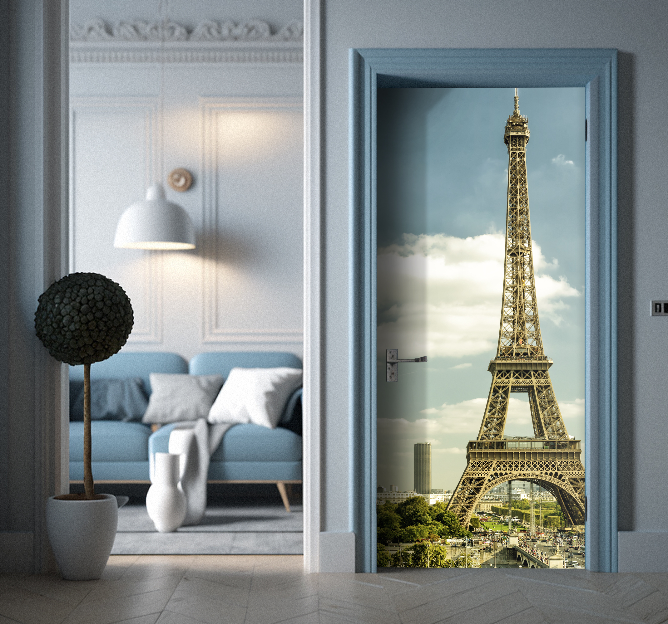 Adesivo per porta con Torre Eiffel