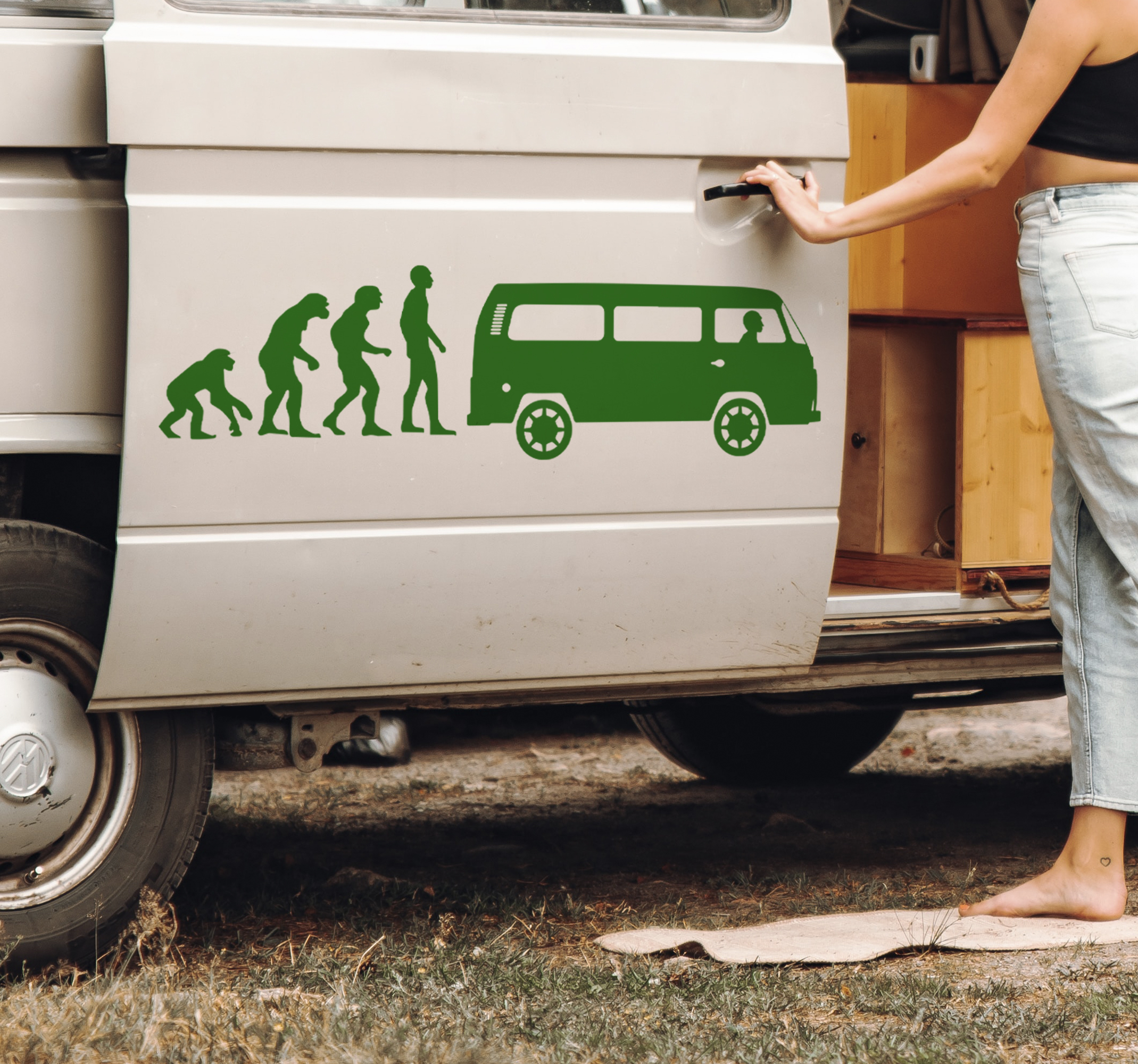 Adesivo per camper con evoluzione monocolore