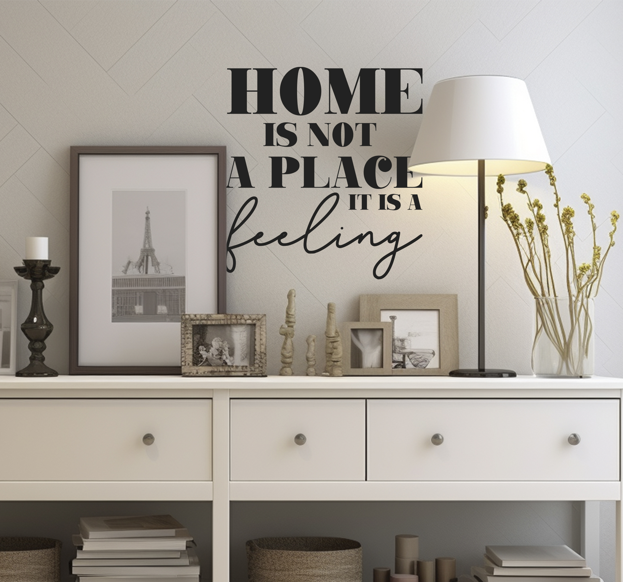 Tenstickers Sticker 'home is not a place it's a feeling'