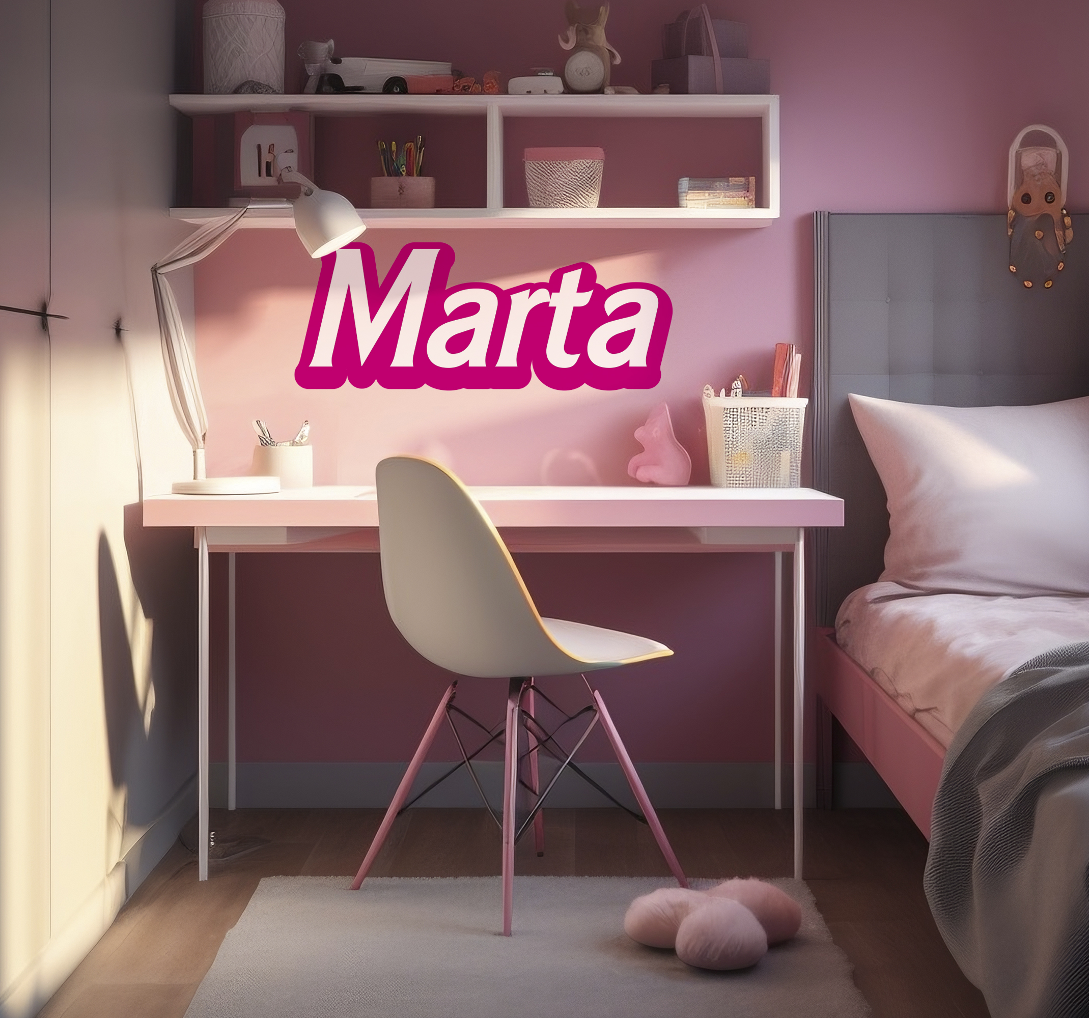 Tenstickers Muursticker kinderkamer naam in barbie stijl