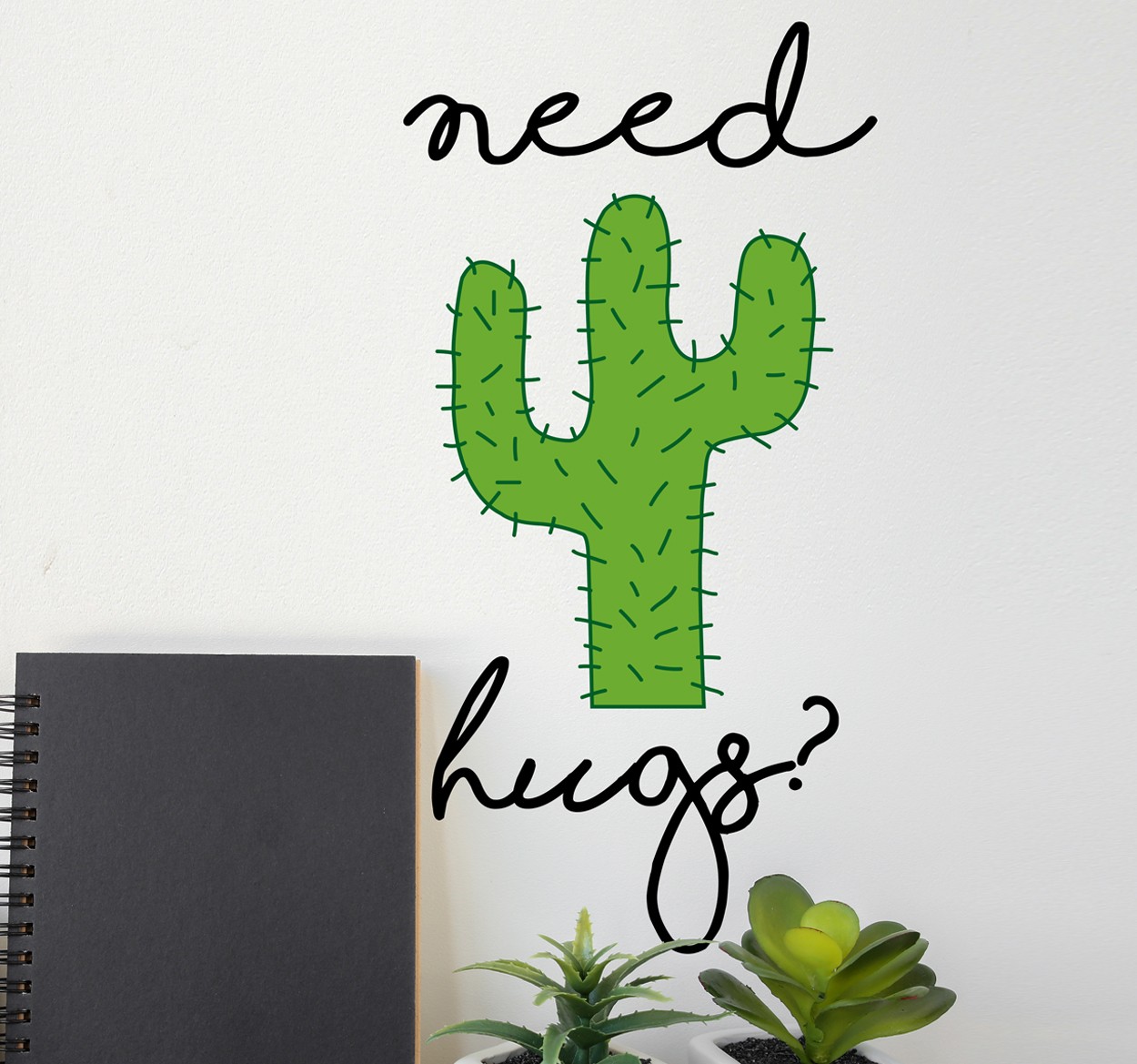 Tenstickers Cactus Heeft Knuffel Nodig Muursticker