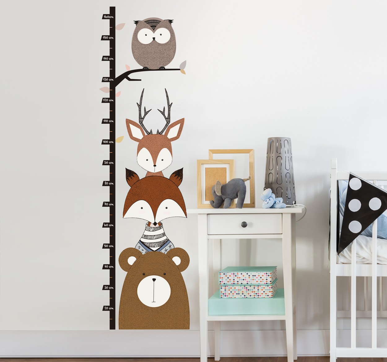 Tenstickers Woodland Dieren Hoogte Grafiek Muursticker.