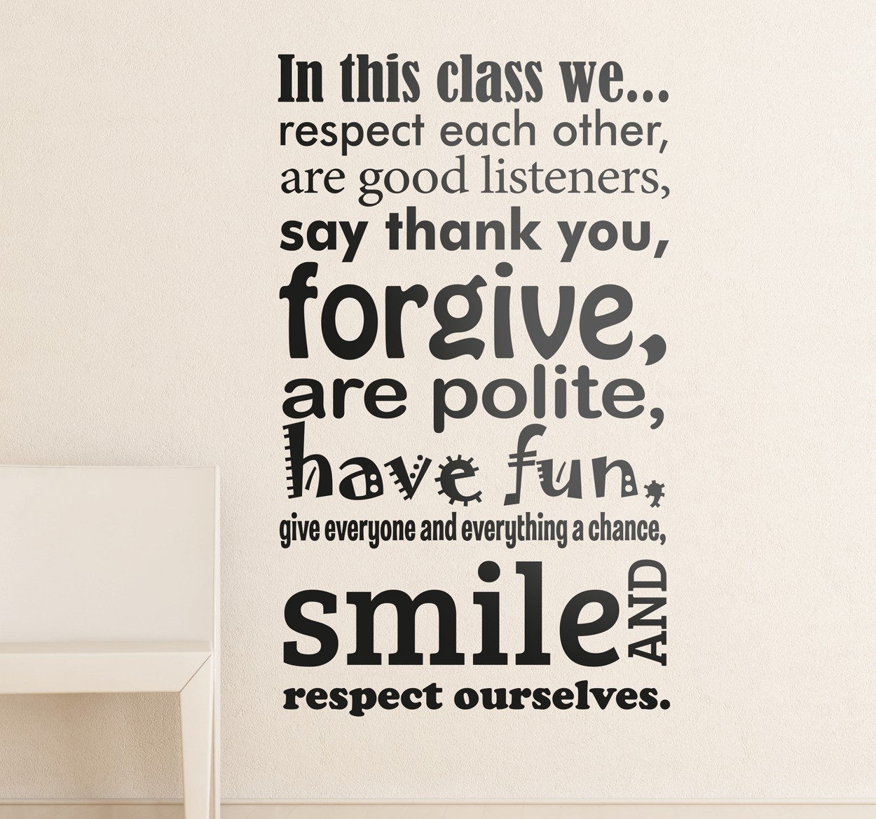 Tenstickers In This Class Muursticker