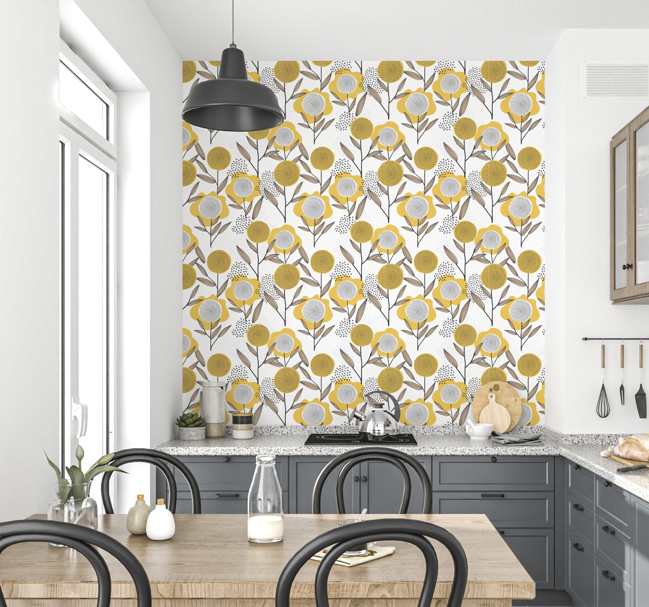 Tenstickers Abstract bloemen patroon decoratie sticker