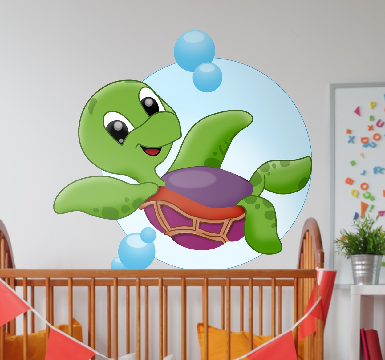 Tenstickers Baby Schildpad Muursticker