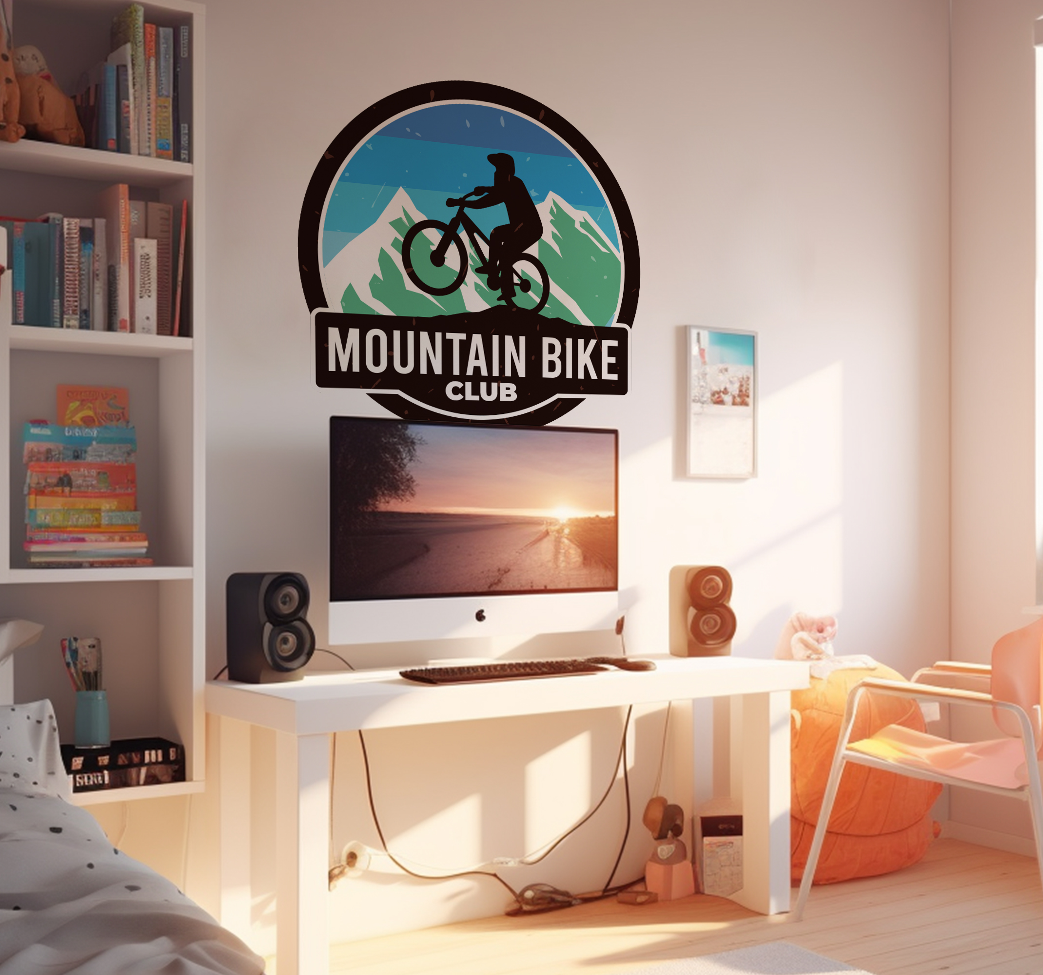 Tenstickers Mountain bikeclub Muursticker tienerkamer