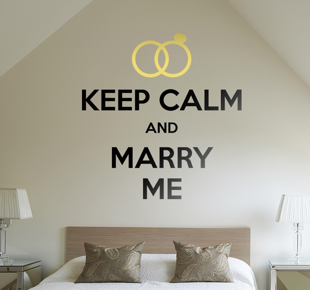 Tenstickers Keep Calm and Marry me Muursticker