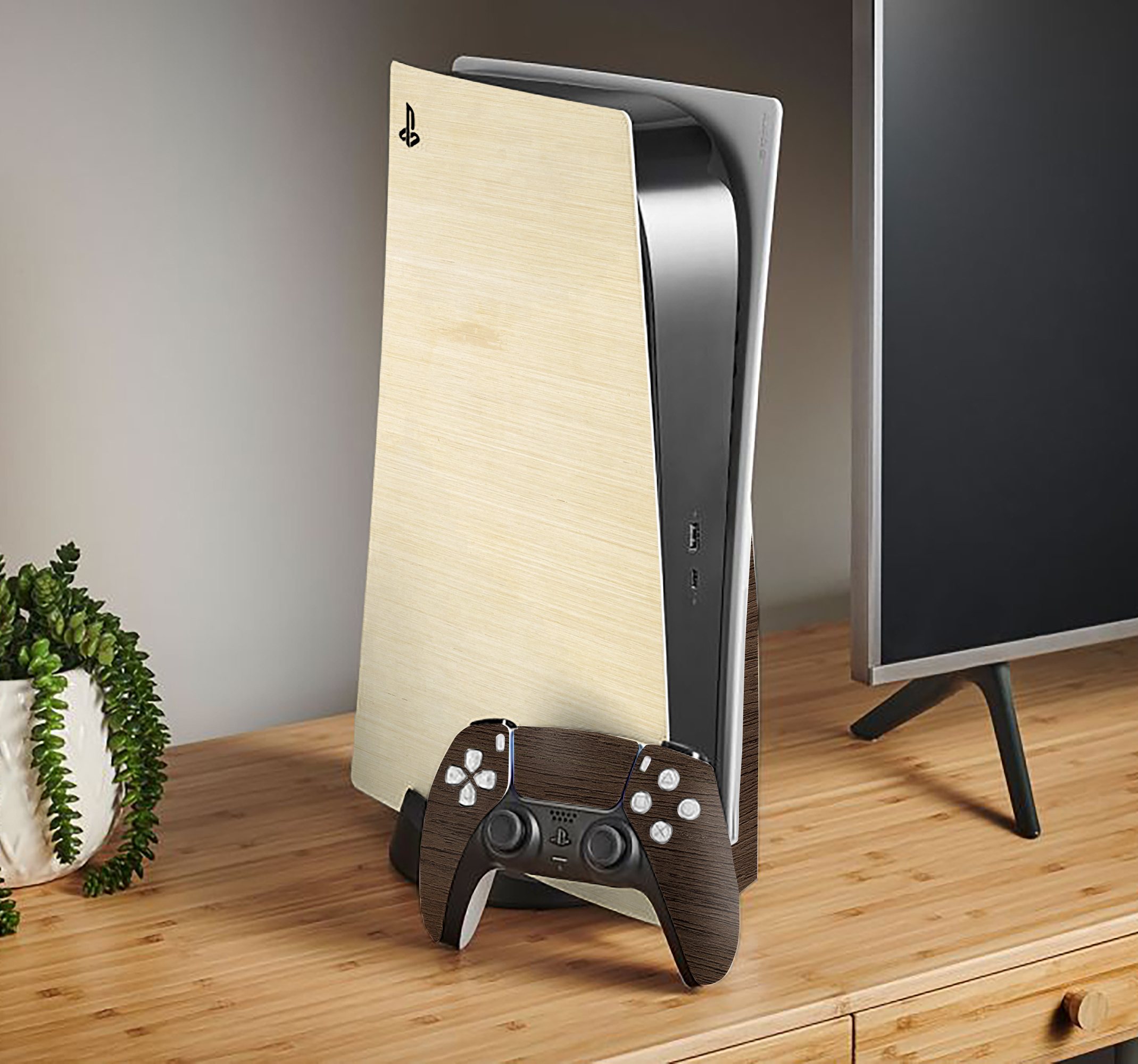 Adesivo Ps5 struttura del legno
