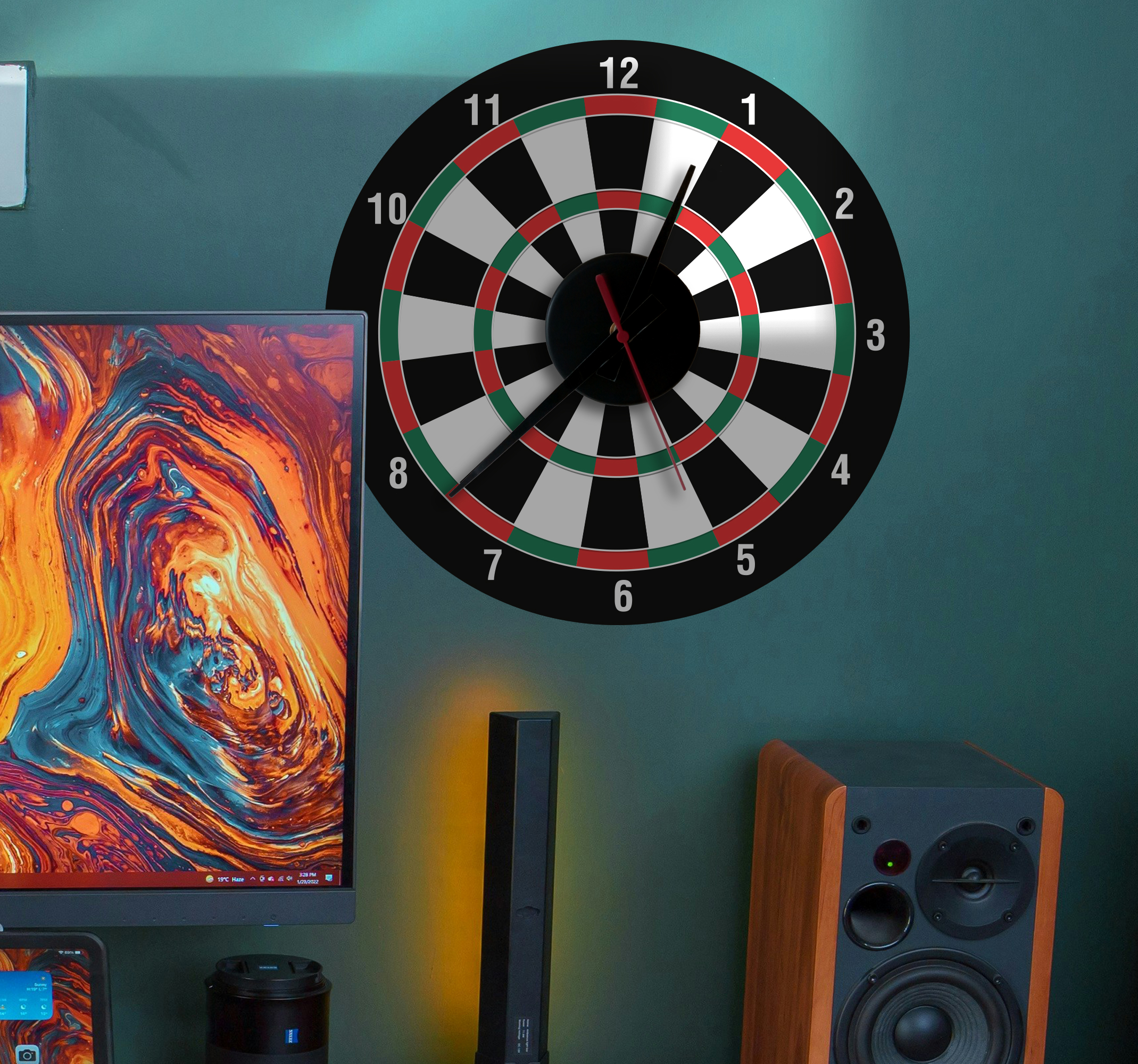 Tenstickers Dartbord klok sticker