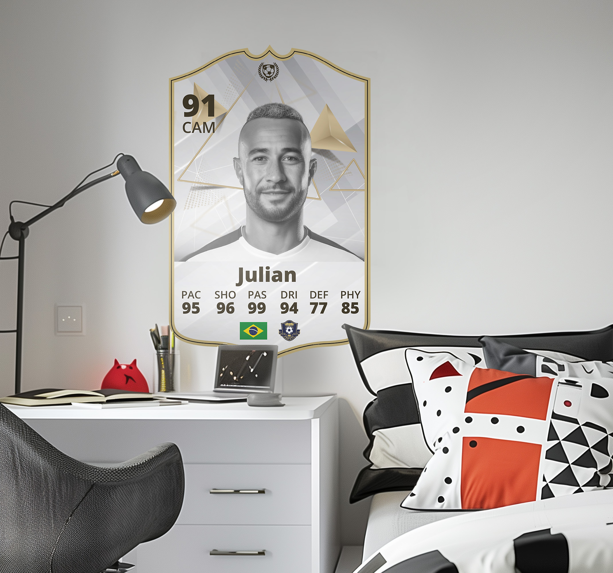 Ikone Fußballkarte Wandtattoo Fußball