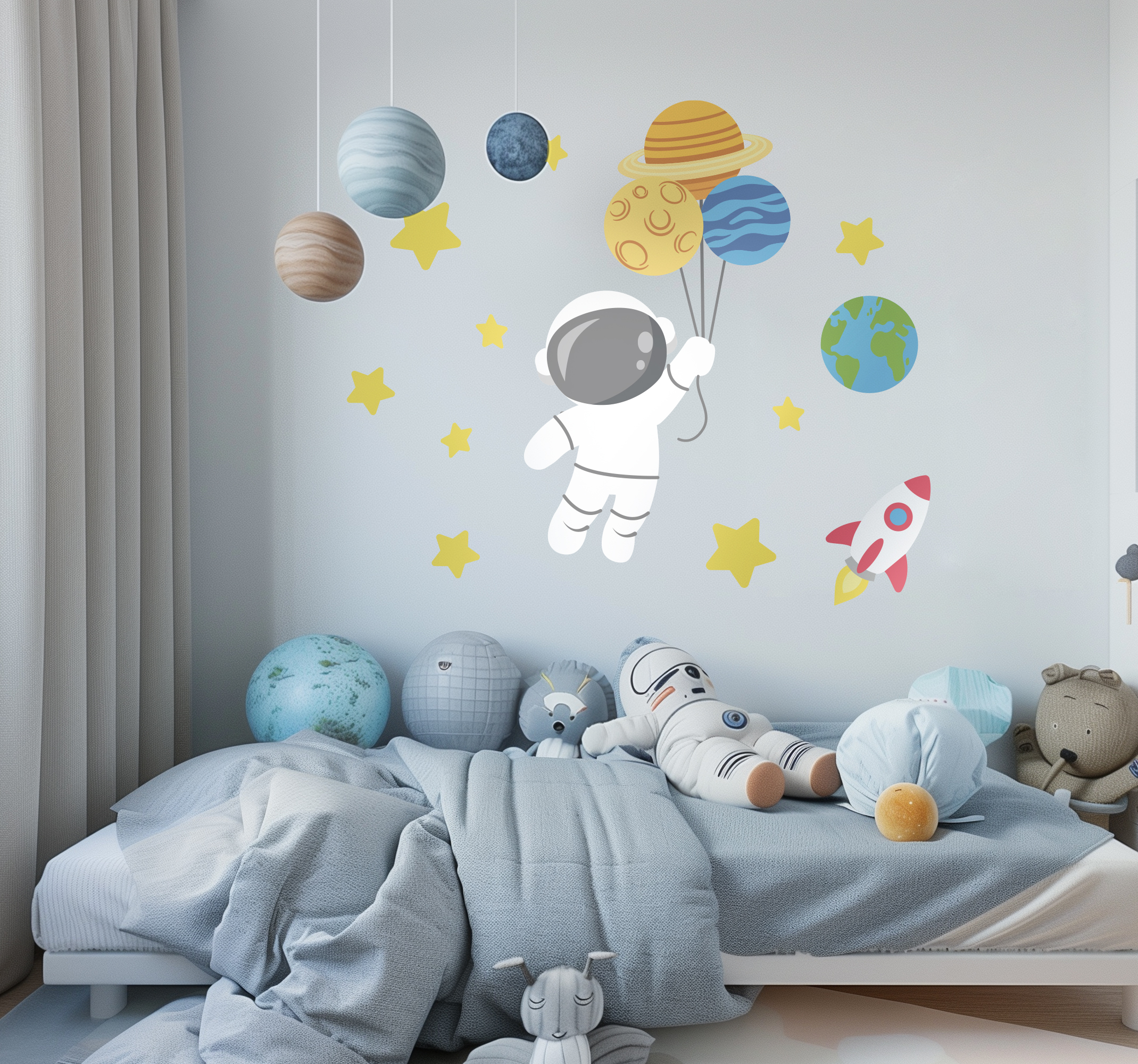 Kinderastronaut Muursticker ruimte