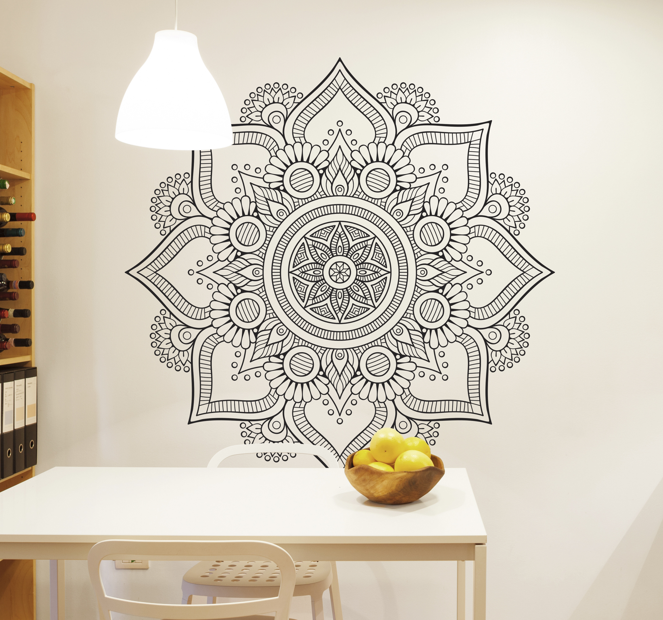 Tenstickers Muursticker bloemen mandala