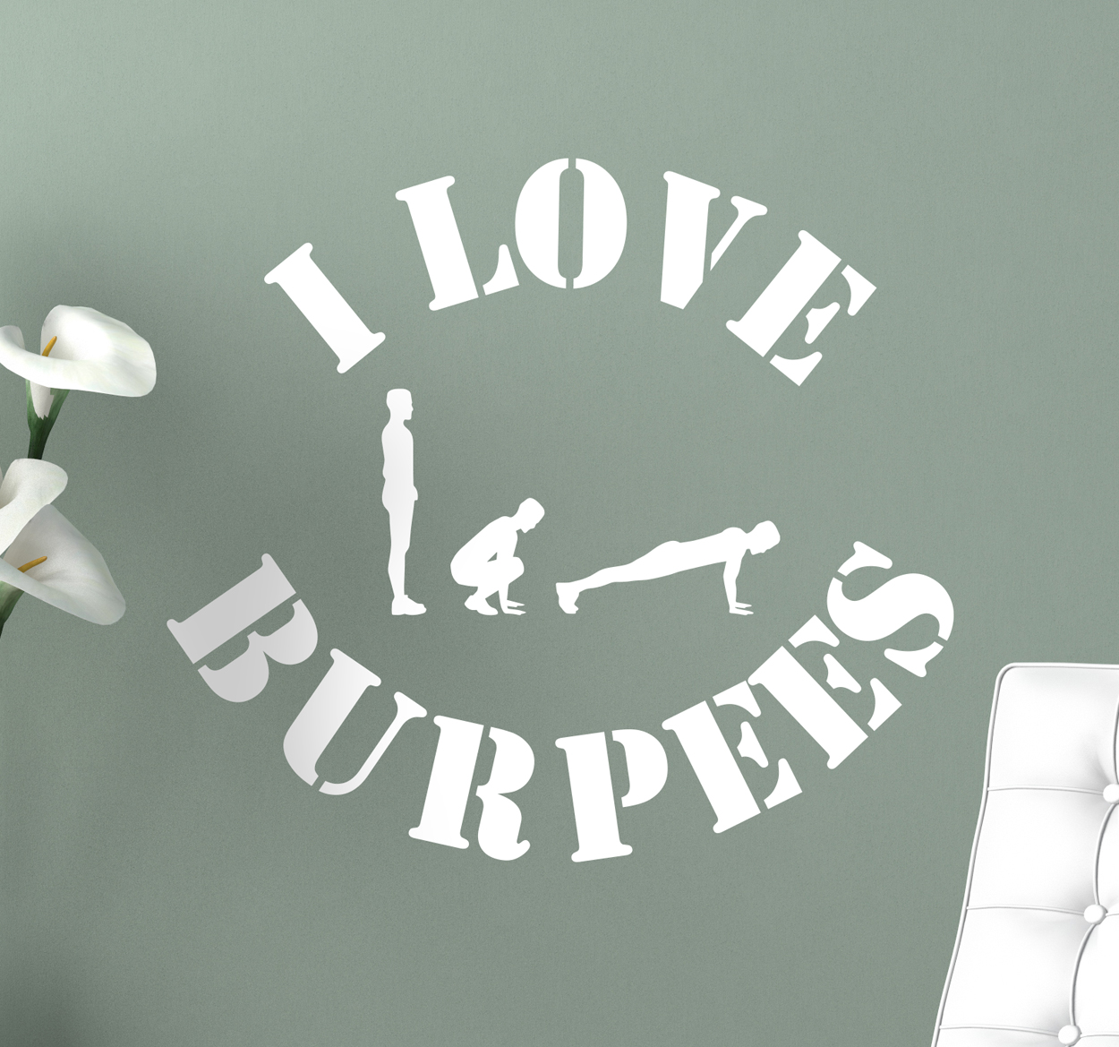 Tenstickers Muursticker I Love Burpees