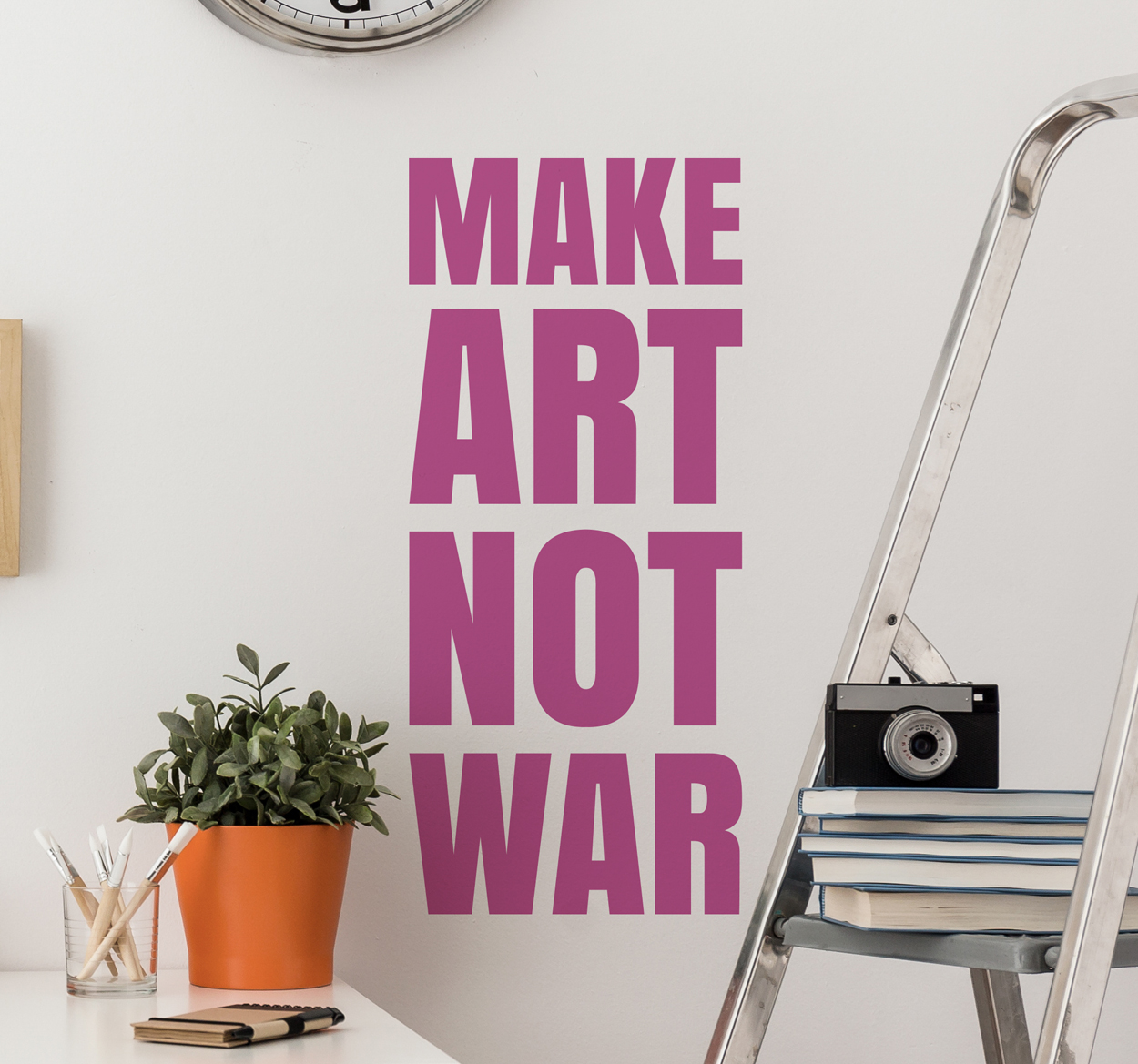 Tenstickers Muursticker tekst Make Art Not War